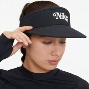 New Nike Adult Unisex Golf Dri-Fit Victory Visor Tall Cap Black Hat One Size